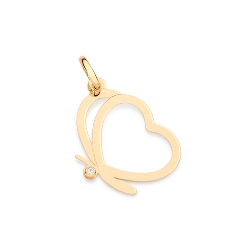 PINGENTE BORBOLETA VAZADO BANHADO A OURO 18K COM ZIRCÔNIA