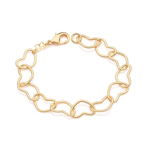 PULSEIRA CORAÇÕES BANHADA A OURO 18K
