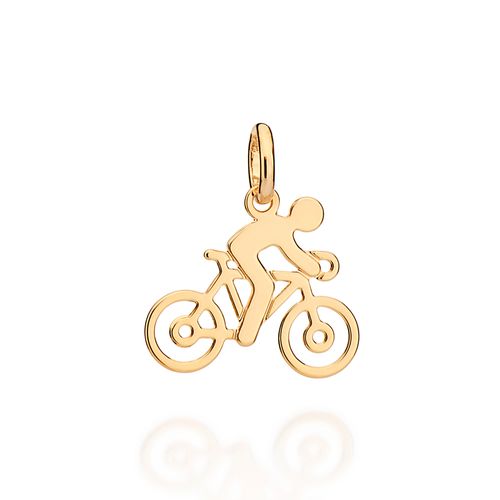 PINGENTE CICLISTA BANHADO A OURO 18K