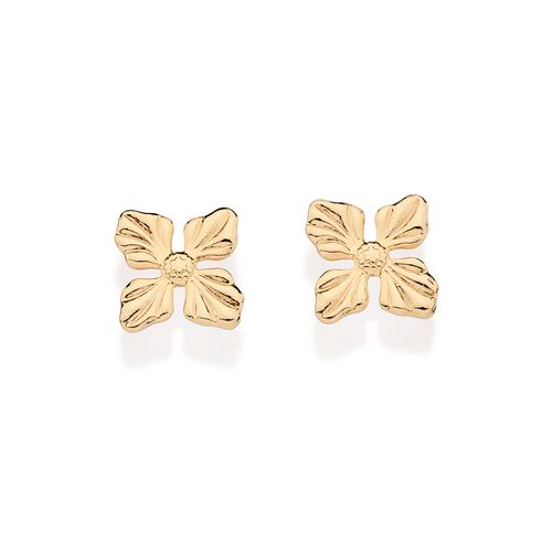 BRINCO FLOR BANHADO A OURO 18K
