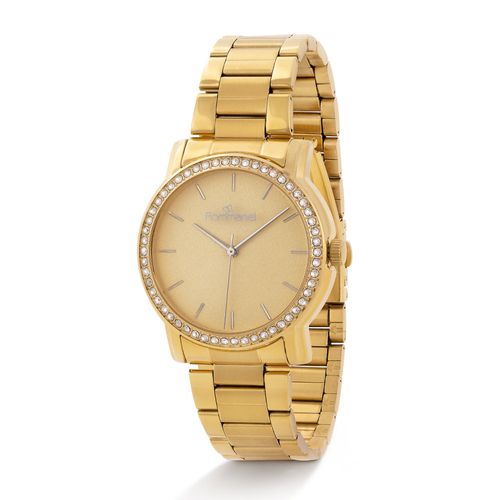 RELÓGIO ANALÓGICO SOCIAL DOURADO