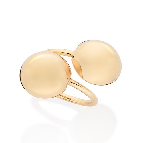 ANEL ESFERAS AJUSTÁVEL BANHADO A OURO 18K