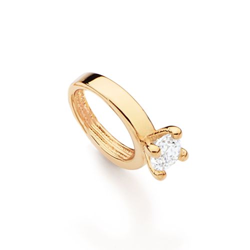 PINGENTE MINI ANEL SOLITÁRIO BANHADO A OURO 18K COM ZIRCÔNIA