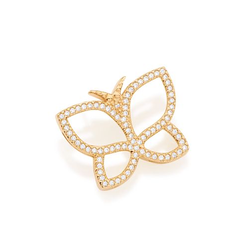 PINGENTE BORBOLETA BANHADO A OURO 18K COM ZIRCÔNIAS