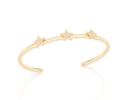 BRACELETE BANHADO A OURO 18K COM ESTRELAS