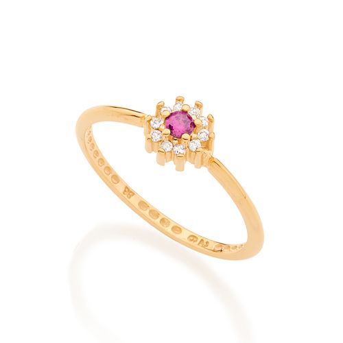ANEL SKINNY RING BANHADA A OURO 18K COM ZIRCÔNIAS