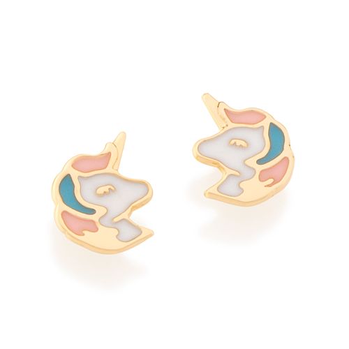 BRINCO INFANTIL BANHADO A OURO 18K UNICÓRNIO