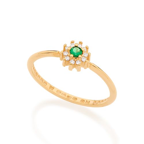 ANEL SKINNY RING BANHADA A OURO 18K COM ZIRCÔNIAS