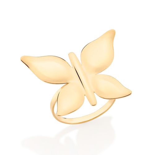 MAXI ANEL BORBOLETA BANHADO A OURO 18K