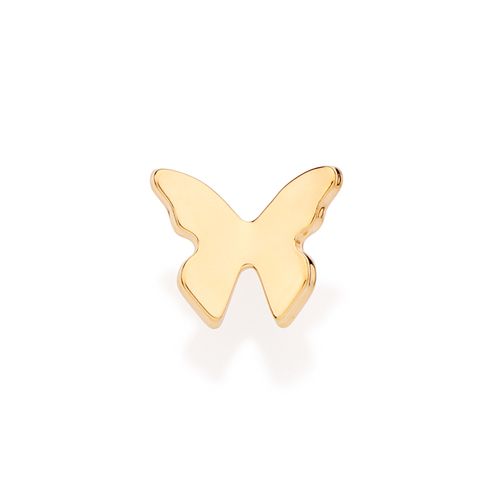 BRINCO ONE BORBOLETA  BANHADO A OURO 18K