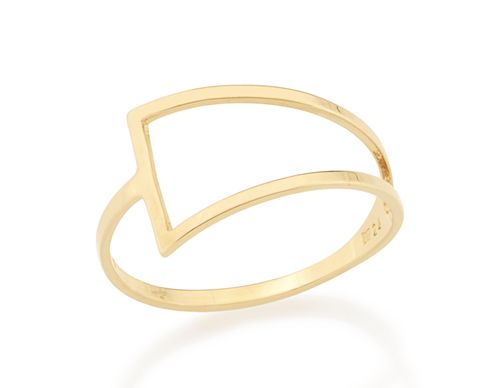 ANEL SKINNY TRIANGULO VAZADO BANHADO A OURO 18K