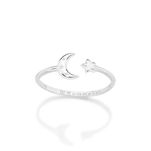 ANEL AJUSTÁVEL LUA E ESTRELAS DE PRATA MACIÇA 925