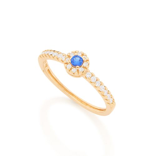 ANEL BANHADO A OURO 18K COM ZIRCÔNIAS
