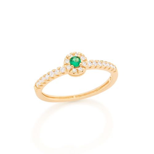 ANEL BANHADO A OURO 18K COM ZIRCÔNIAS