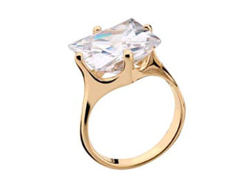 ANEL SOLITÁRIO BANHADO A OURO 18K COM ZIRCÔNIA