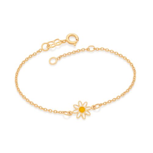 PULSEIRA MARGARIDA BANHADA A OURO 18K COM APLICAÇÃO DE RESINA