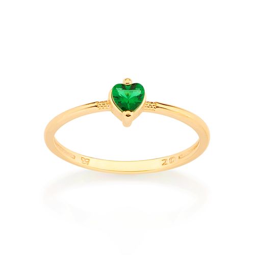 ANEL SOLITÁRIO CORAÇÃO BANHADO A OURO 18K