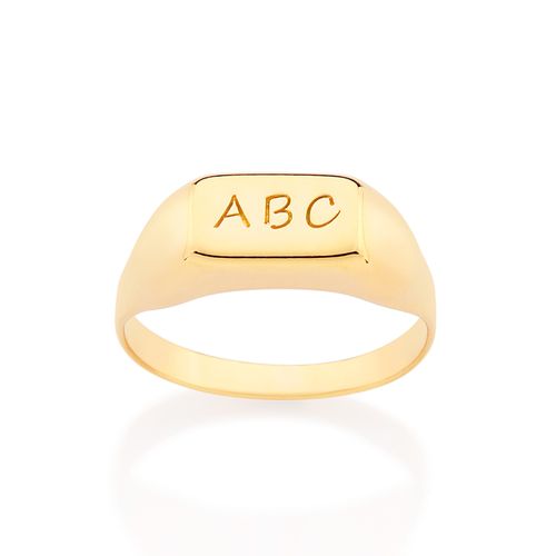 ANEL INFANTIL ABC BANHADO A OURO 18K