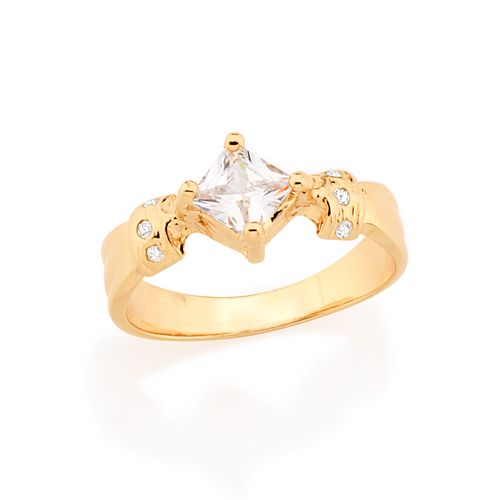 ANEL BANHADO A OURO 18K COM ZIRCÔNIAS