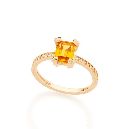 ANEL BANHADO A OURO 18K COM ZIRCÔNIAS E CRISTAL