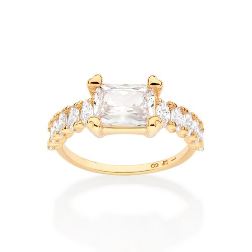 ANEL BANHADO A OURO 18K COM ZIRCÔNIAS