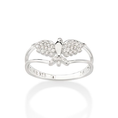 ANEL SKINNY ESPÍRITO SANTO DE PRATA 925 COM ZIRCÔNIAS