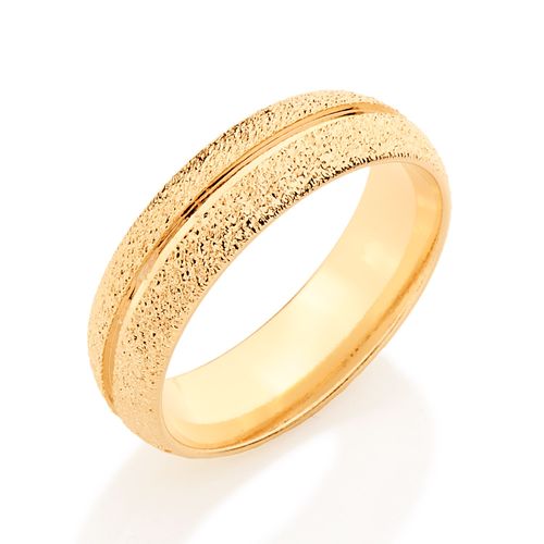 ALIANÇA GRANITADA BANHADA A OURO 18K