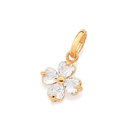 PINGENTE FLOR BANHADO A OURO 18K COM ZIRCÔNIAS