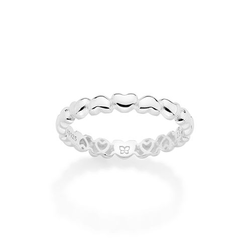 ANEL SKINNY CORAÇÕES DE PRATA MACIÇA 925