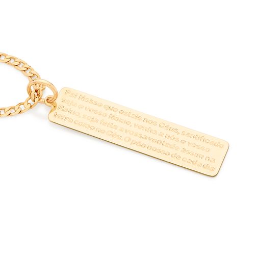 PINGENTE ORAÇÃO PAI NOSSO BANHADO A OURO 18K