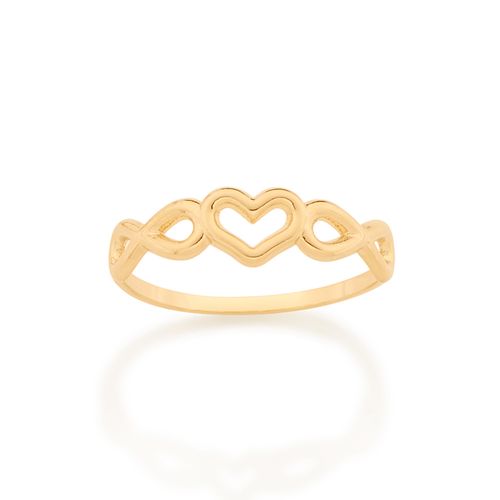 ANEL AMOR ETERNO BANHADO A OURO 18K