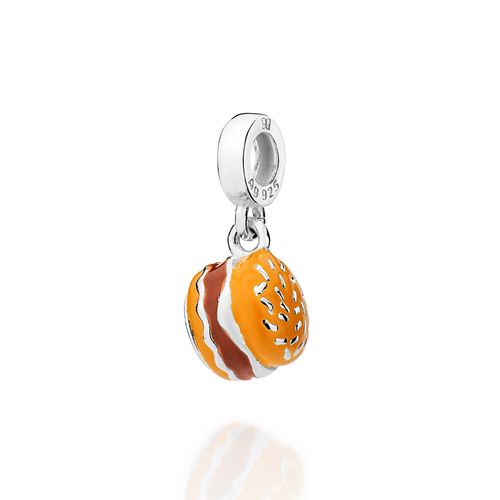 BERLOQUE HAMBURGUER DE PRATA MACIÇA 925 COM RESINA