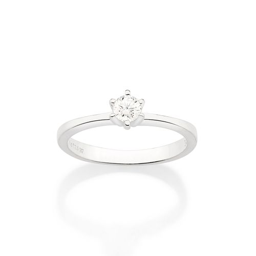 ANEL SOLITÁRIO DE PRATA 925 COM ZIRCÔNIAS