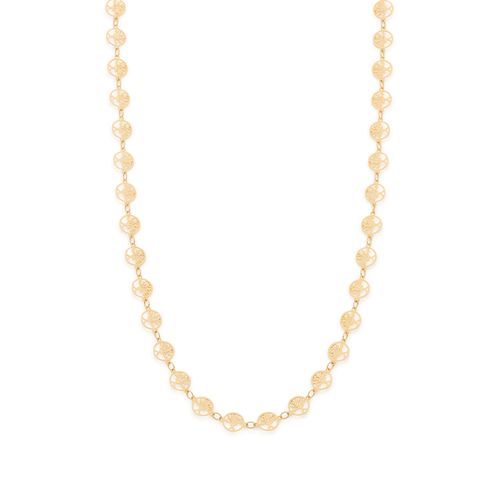 GARGANTILHA  ÁRVORES DA VIDA BANHADA A OURO 18K