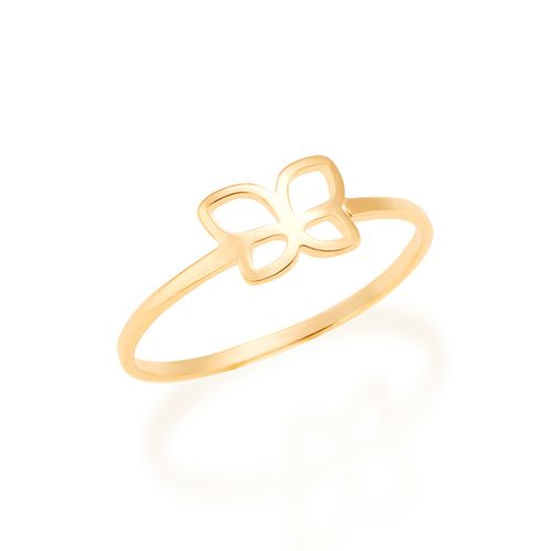 ANEL BORBOLETA BANAHDO A OURO 18K