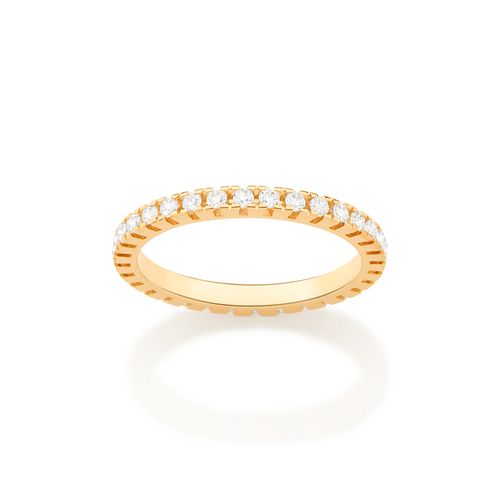 ALIANÇA APARADOR BANHADA A OURO 18K COM ZIRCÔNIAS