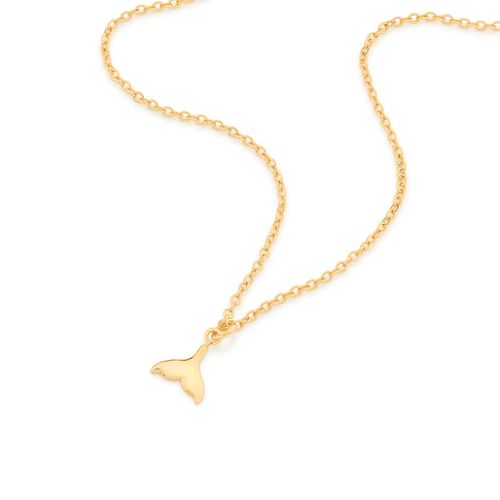 GARGANTILHA RABO DE SEREIA BANHADA A OURO 18K