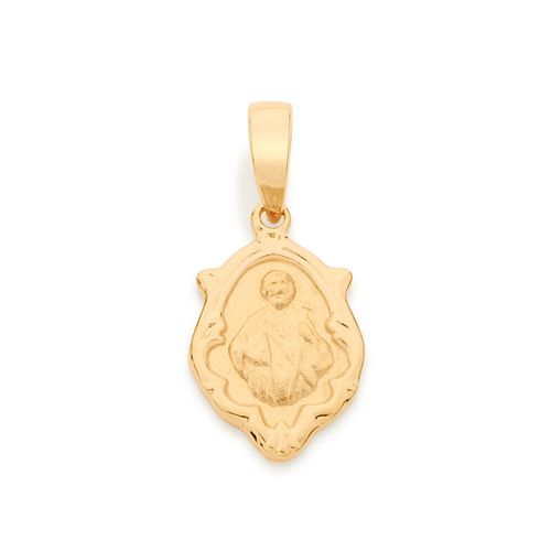PINGENTE BANHADO A OURO 18K MEDALHA SANTOS