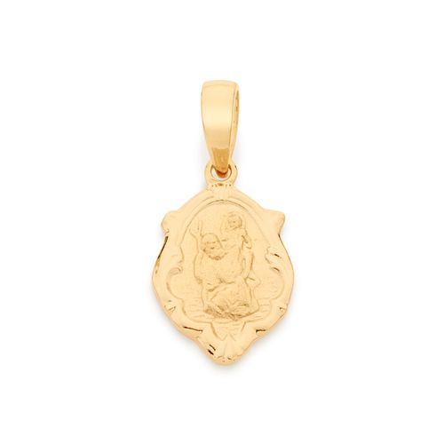 PINGENTE BANHADO A OURO 18K MEDALHA SANTOS