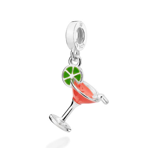 BERLOQUE TAÇA MARTINI DE PRATA MACIÇA 925 COM APLICAÇÃO DE RESINA