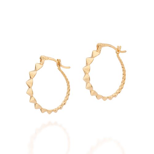 BRINCO ARGOLA SPIKES BANHADO A OURO 18K