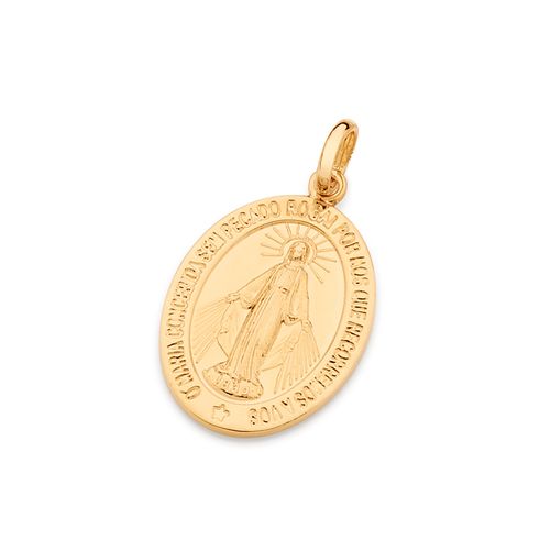 MEDALHA NOSSA SENHORA DAS GRAÇAS BANHADA A OURO 18K