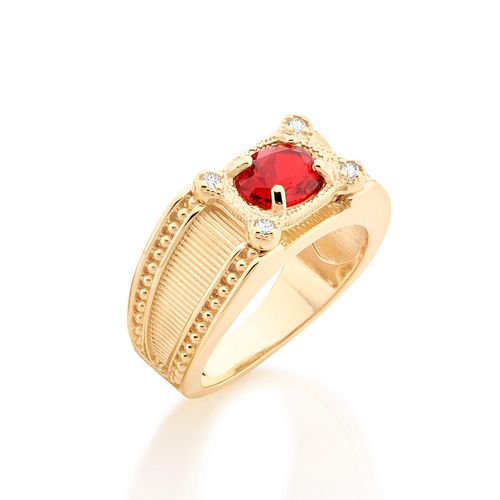 ANEL BANHADO A OURO 18K COM CRISTAL E ZIRCÔNIAS