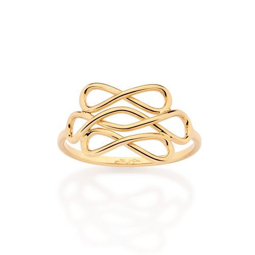 ANEL SKINNY INFINITOS BANHADO A OURO 18K