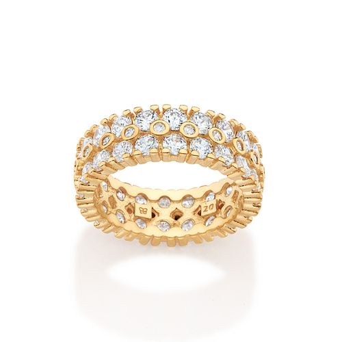 ANEL APARADOR BANHADO A OURO 18K COM ZIRCÔNIAS