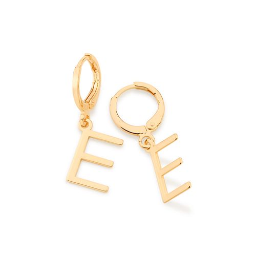 BRINCO ARGOLA COM LETRAS BANHADO A OURO 18K-LETRA E