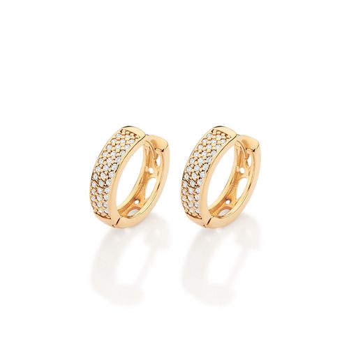 BRINCO ARGOLA BANHADO A OURO 18K COM ZIRCÔNIAS