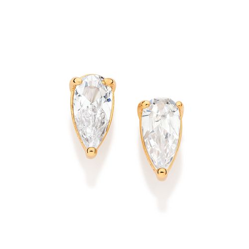 BRINCO GOTA SOLITÁRIO BANHADO A OURO 18K COM ZIRCÔNIAS