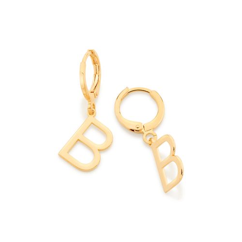 BRINCO ARGOLA COM LETRAS BANHADO A OURO 18K-LETRA B