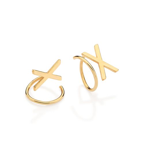 BRINCO X TORCIDO BANHADO A OURO 18K